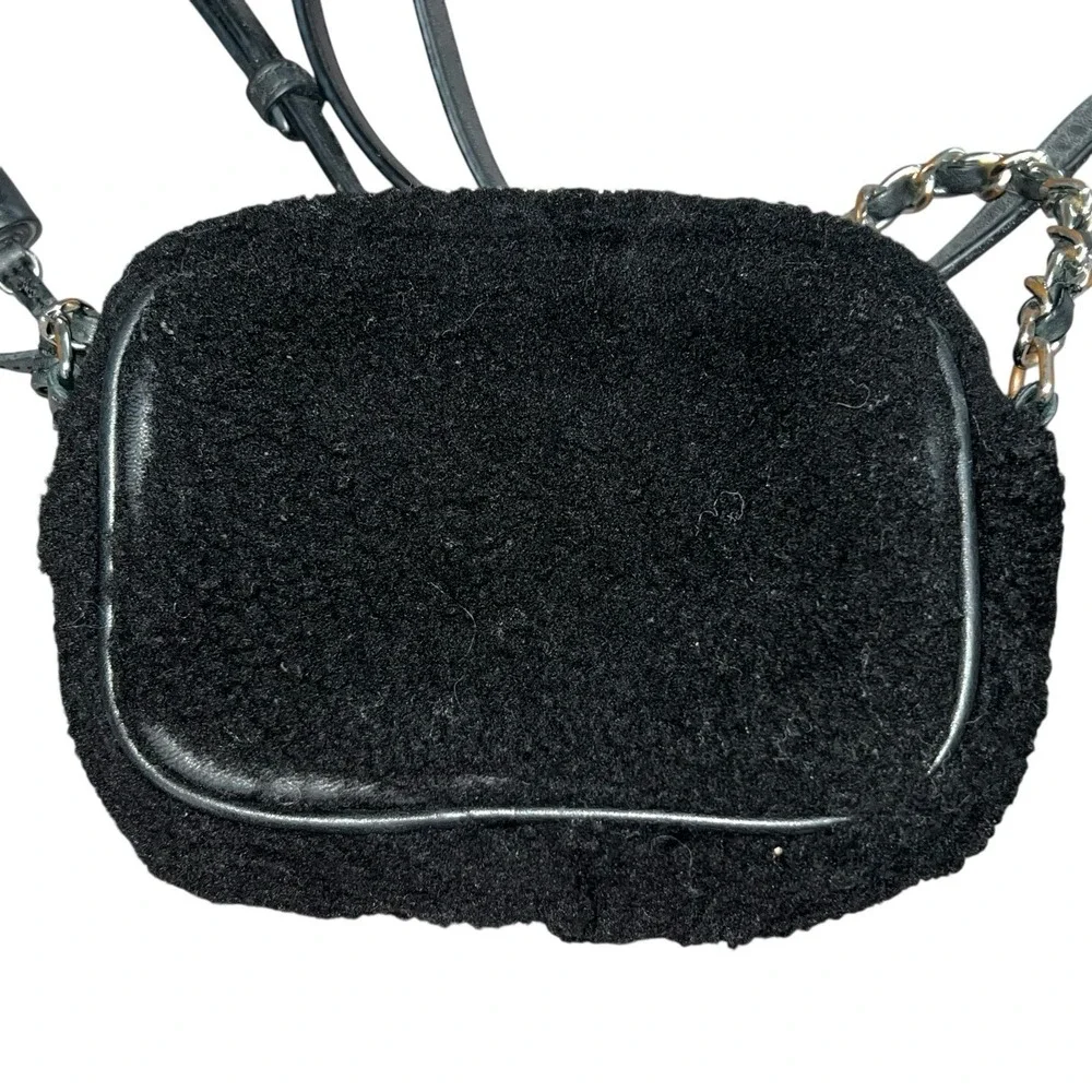 MICHAEL Michael Kors Jet Set Travel Small‎ Chain Shearling Crossbody Black Purse